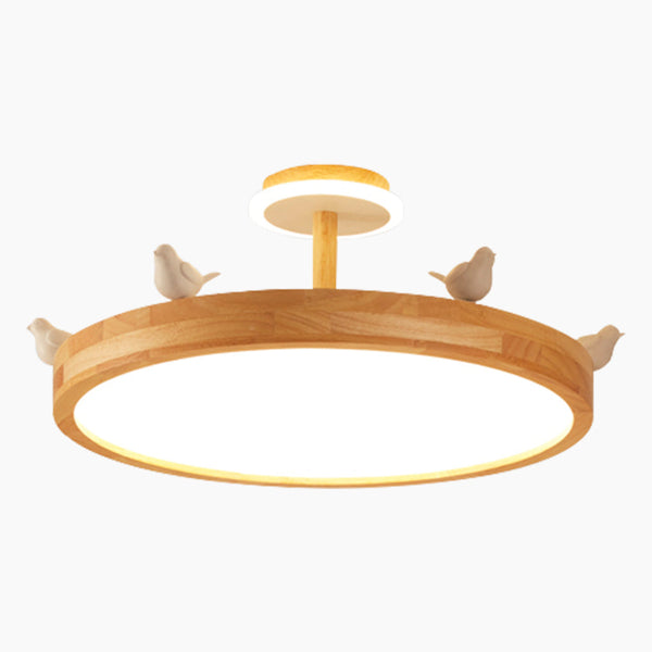 Ceiling Light Wood Chandelier Creative Semi Flush Mount