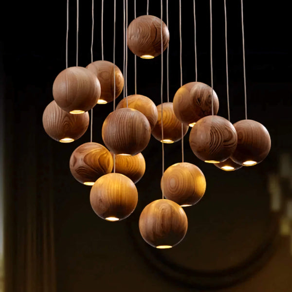 Wooden Sphere Pendant | Turned Log | CL88552M