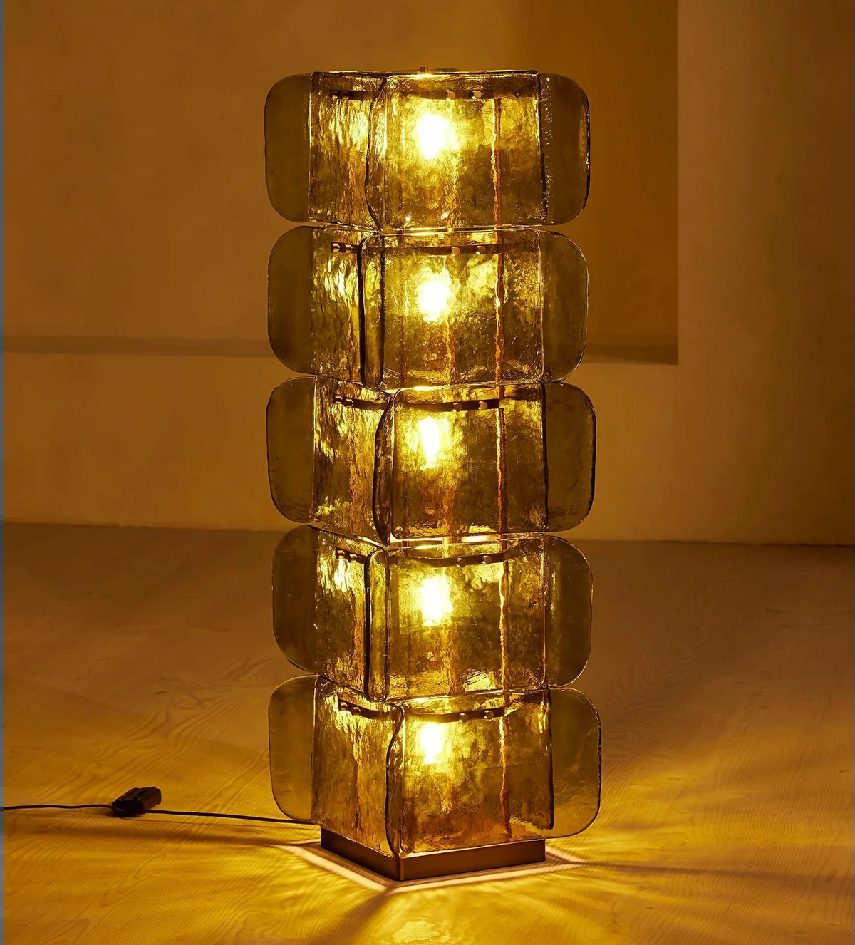 Hand-Blown Green Glass Floor Lamp | CLSP255A