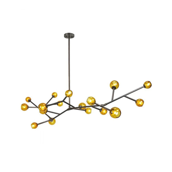 Kinetic Brass Glass Chandelier