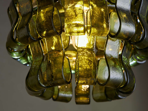 The Bellatrix Pendant | Textured Glass & Brass | CLND020