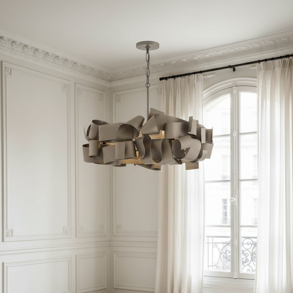 Mid Century Modern Ceiling Light Metal Ribbon