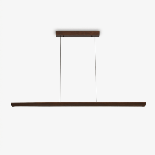 Beveled Wood Linear Pendant Lamp