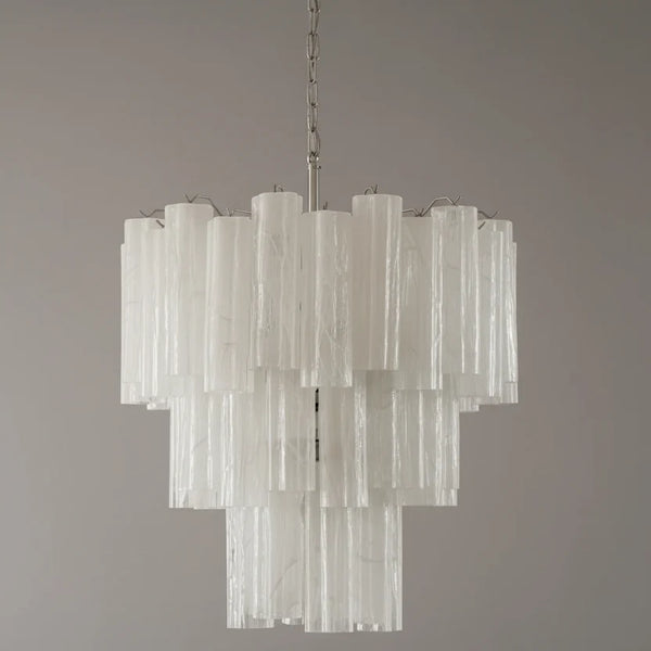 The Venezia Cascade | White Swirl Glass & Stainless Steel | CLVNZCA