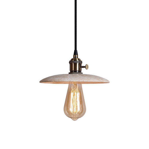 Metis Flat Beige Travertine Pendant Lamp