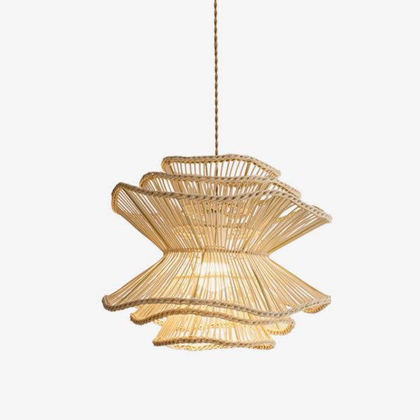 Ripple Tiered Rattan Pendant Lamp