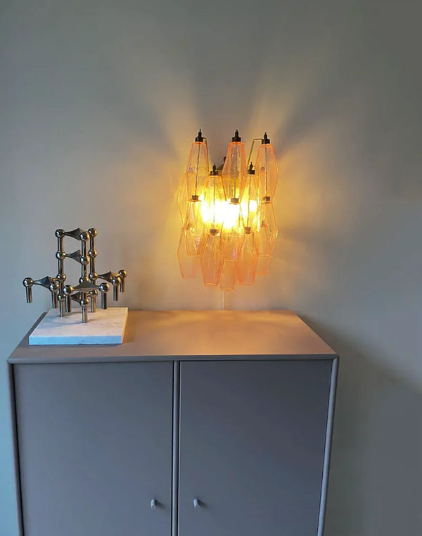 Poliedri Pink Wall Lamp