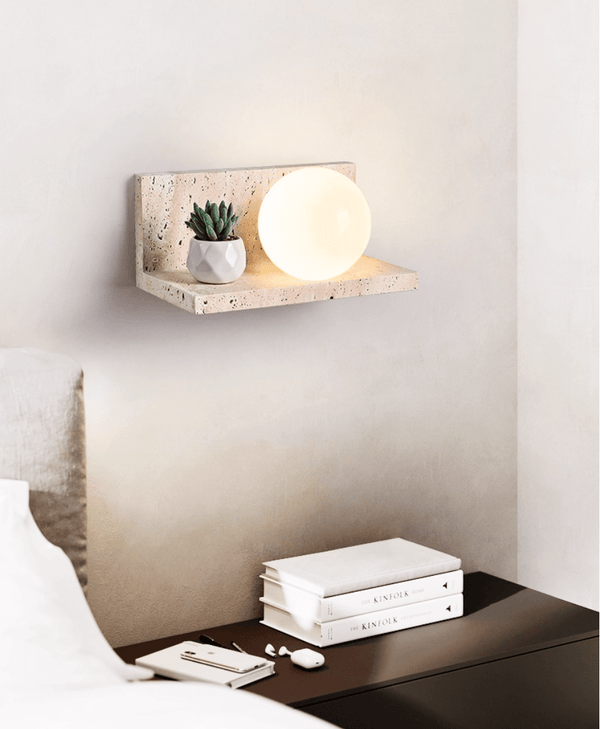 Shelf Travertine Sconce