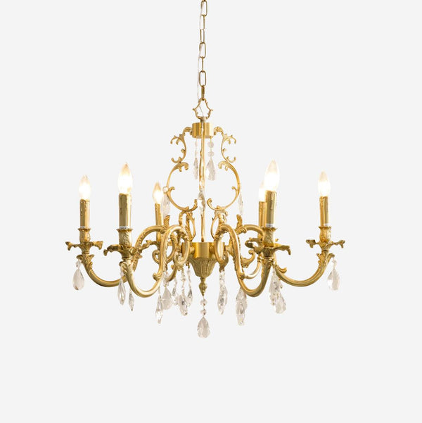 Ella Chandelier Classic Brass Crystal