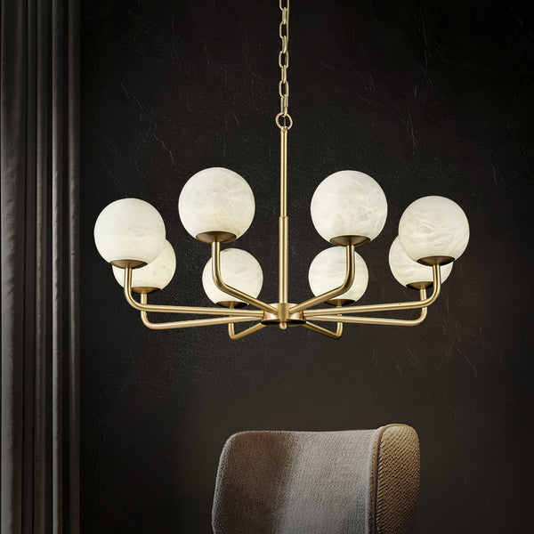 Erich Chandelier Alabaster Globe Elegance