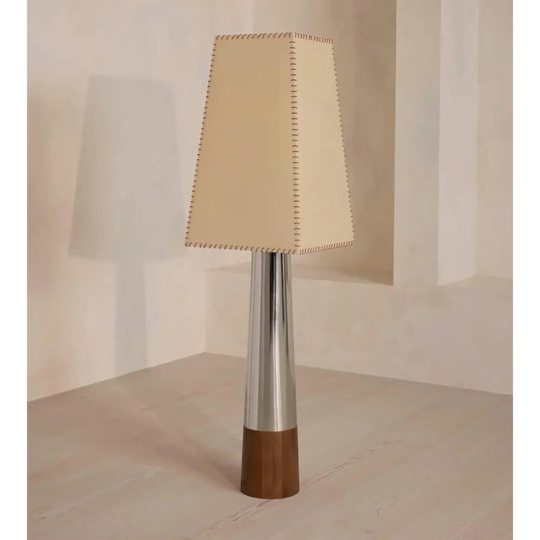 Walnut & Chrome Mid-Century Floor Lamp | CLKPUO15