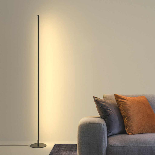 Floor Lamp Minimalist Slim Linear Dimmable LED, Black / White