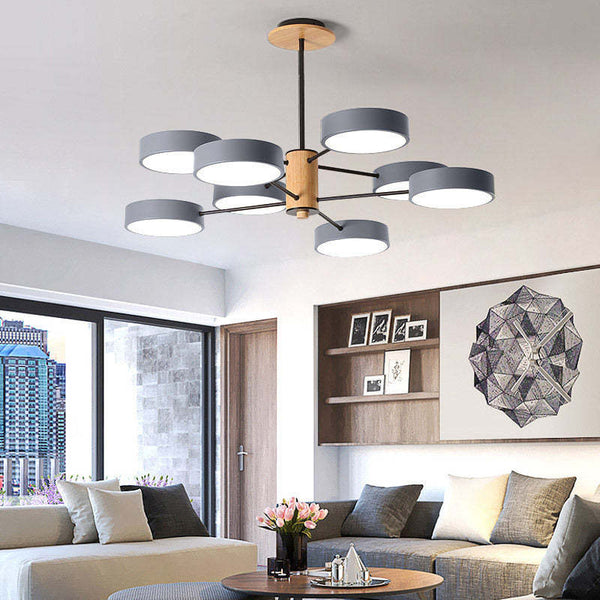Arisha Art Deco Pendant Light, White/Green/Grey,Metal/Wood