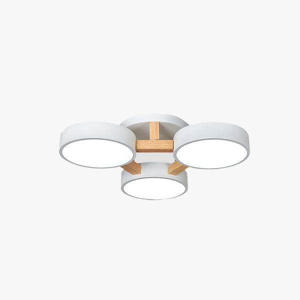 Modern Wooden Multi-Head Ceiling Light for Living Room