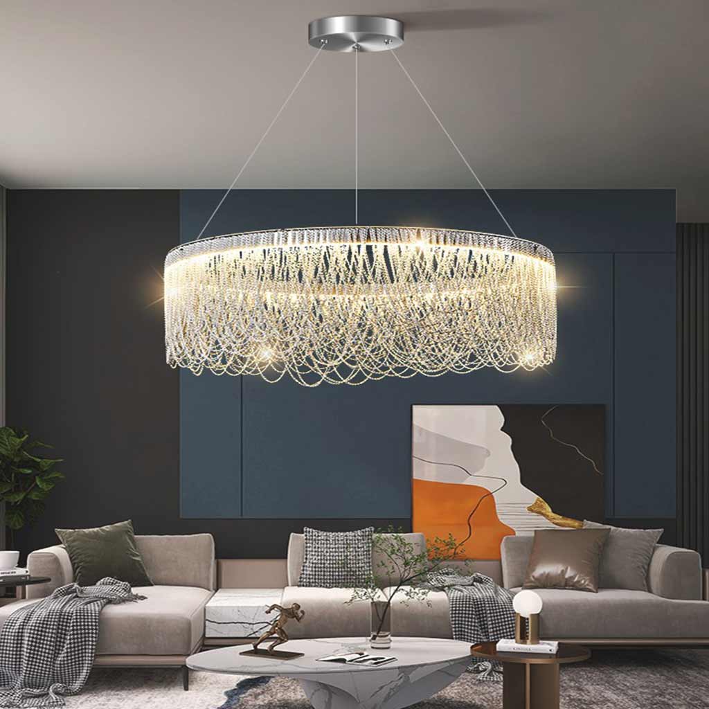 Chandelier Luxury Elegant Aluminum Chain Tassel, Silver