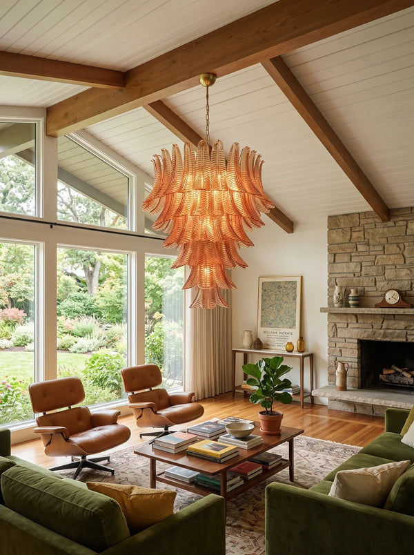 Verdine Amber Fern Leaf Chandelier