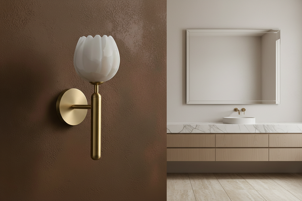 Alabaster Tulip Wall Sconce | Brass | CLDZY75