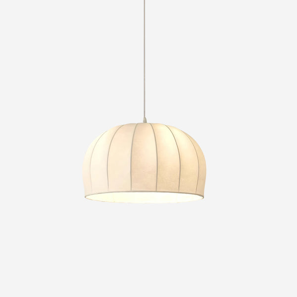 Fioeina White Fabric Dome Pendant Light