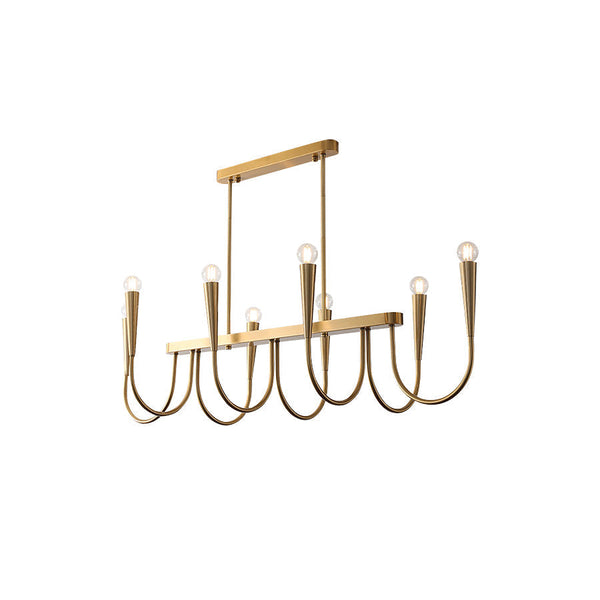 Fluide Linear Brass Chandelier