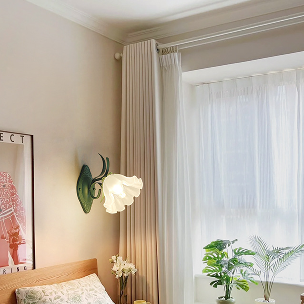 Arisha Flower Metal Glass Indoor Wall Lamp Bedroom Living Room