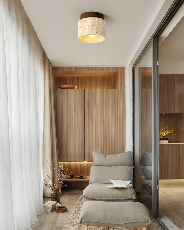 Ritta Stone Travertine Ceiling Light
