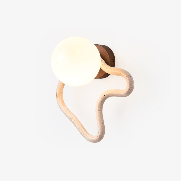 Serpentine Travertine Wall Sconce