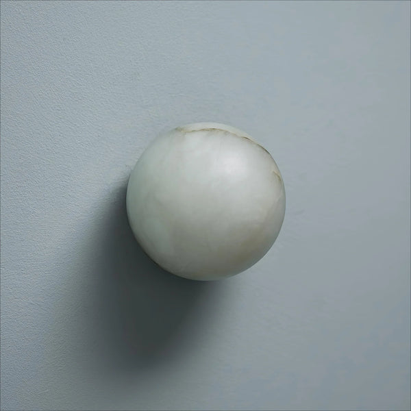 Totem Alabaster Globe & Brass Wall Sconce | CLHHA094