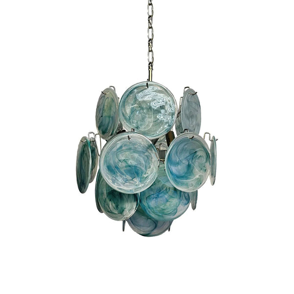 Vintage Blue Discs Chandelier