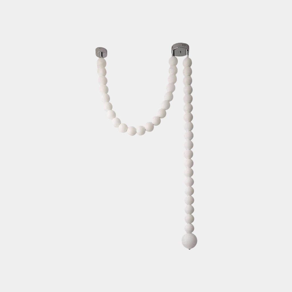 Necklace Pendant Light French Pearl White Globe LED