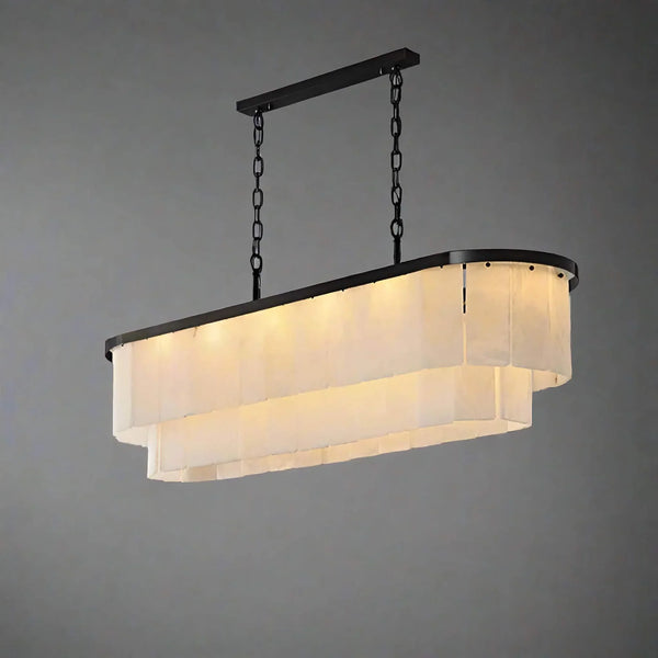Alabaster Linear Chandelier | Brass | CLMT02580