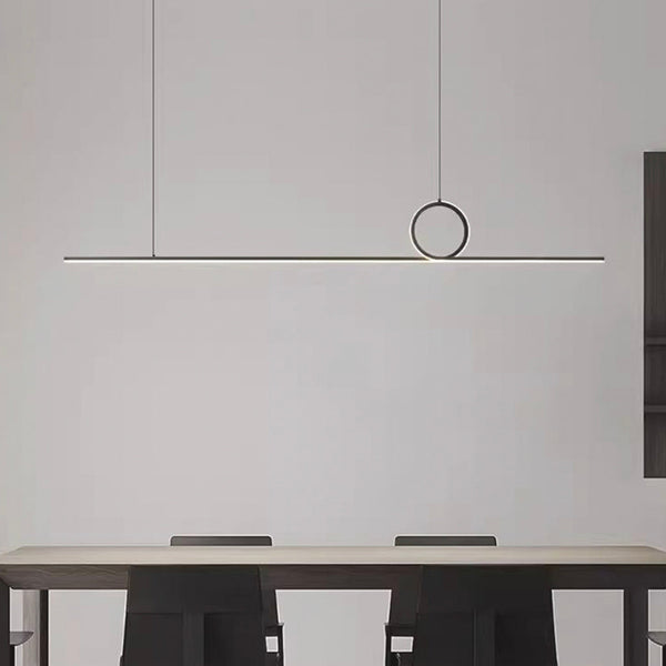 Pendant Light Minimalist Linear Loop Copper LED Dimmable