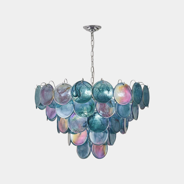 Chandelier Multi-Layer Cluster Murano Glass Disc, 3 Colors