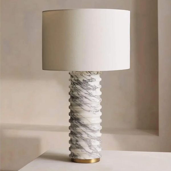 Ribbed Marble Table Lamp | CLVVXC1FT