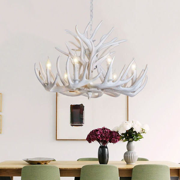 Silva Rustic Antler Resin Chandelier Dining Room