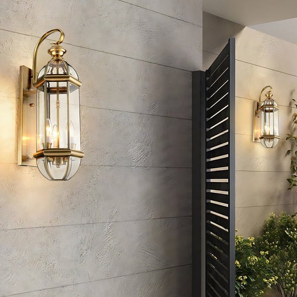 Eirenelle Retro Creative European Copper Glass Outdoor Wall Lights