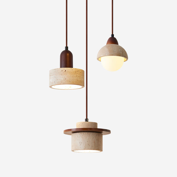 Lunara Multi-Light Pendant Lamp Set Travertine