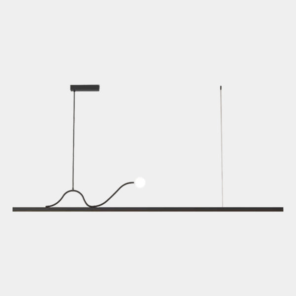 Pendant Light Linear Dimmable LED for Dining Table, Black / White