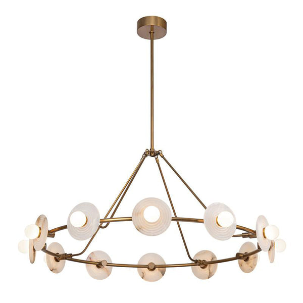 Ilirila Modern Elegance Alabaster Glass Chandelier