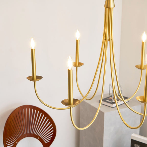 Nectar Vintage Industrial Brass Chandelier