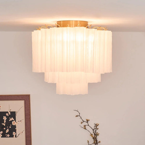 White Glass Tube Ceiling Lamp