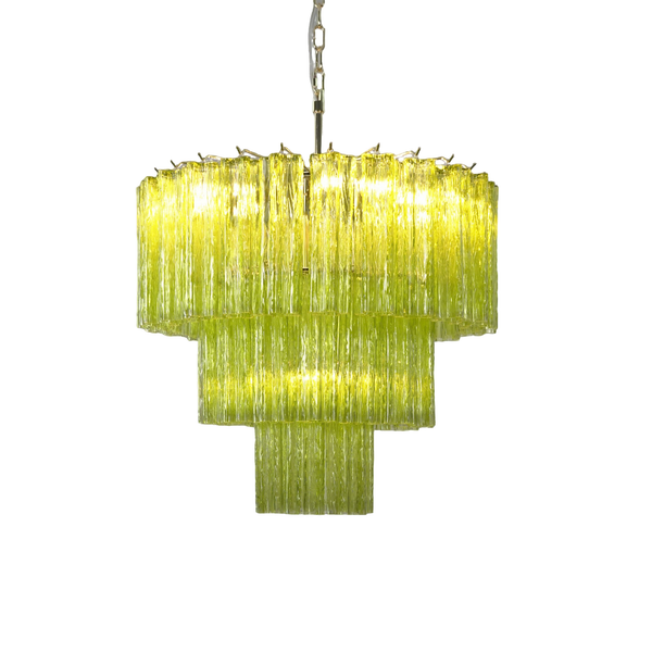 Murano Green Glacier Tier Chandelier