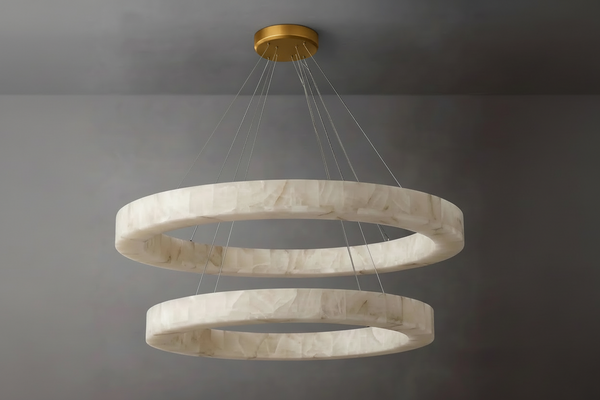 Double Round Alabaster Chandelier | CLVC0211