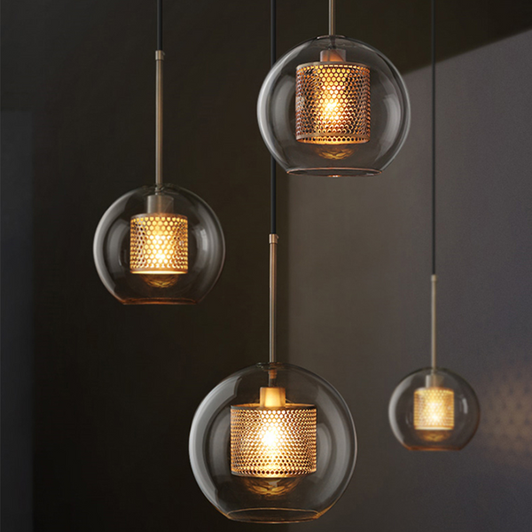 Clear Glass Ball Pendant Light for Dining Room