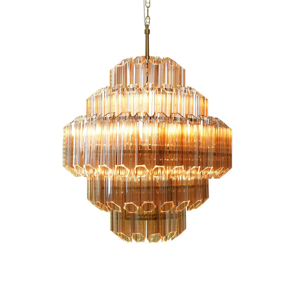 Aurelie Amber Prism Tiered Chandelier