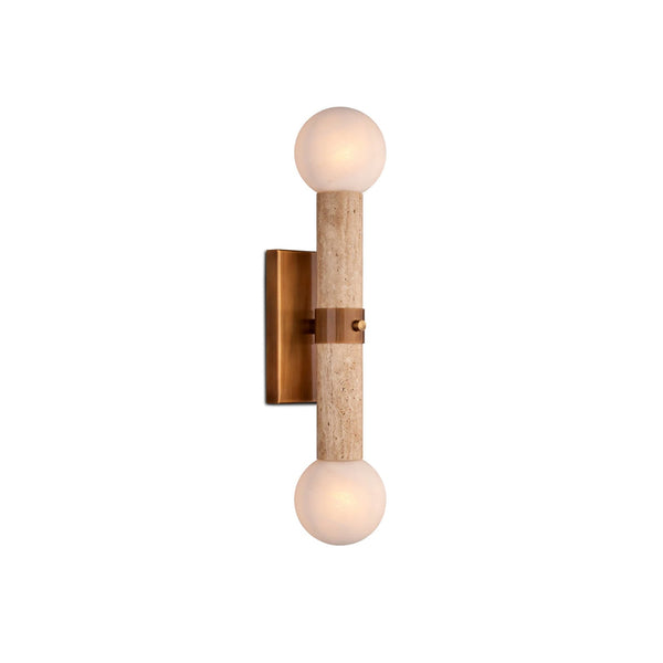 Dvaluvyh Travertine Glass Wall Lamp