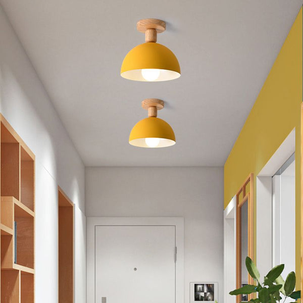 Simple Macaron Wooden Ceiling Lighting
