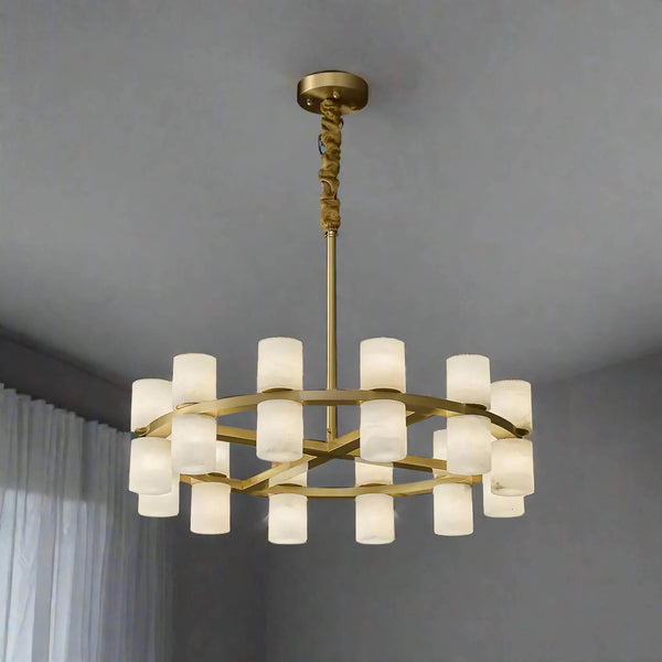 Alabaster Cylinder Chandelier | CLNH01440