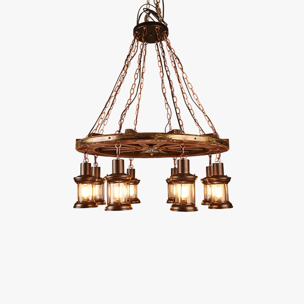 Epoch Vintage Rudder Metal/Wood Pendant Light, Walnut
