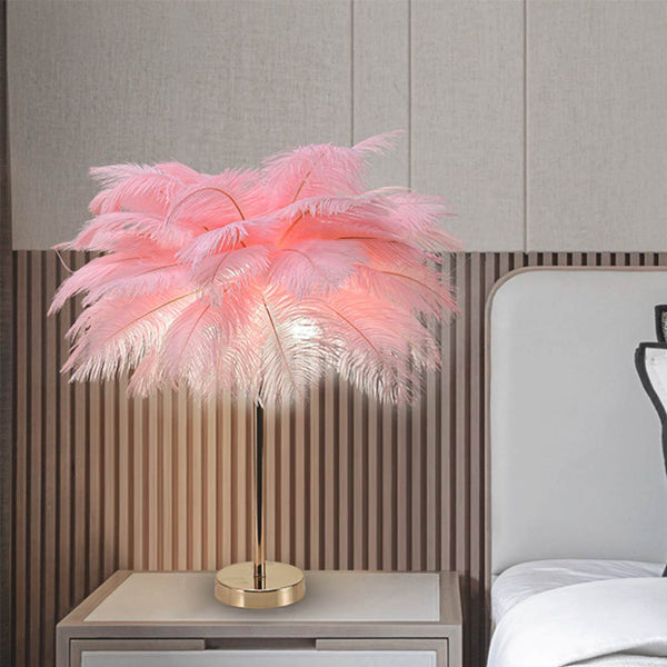Ostrich Feather Table Lamp Minimalist, 3 Colors