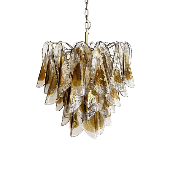 Vintage Murano Swallows Amber Glass Chandelier